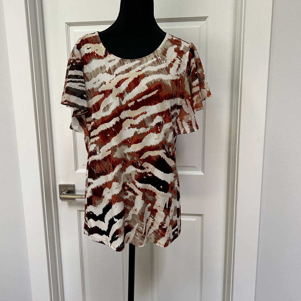 Calvin Klein Multicolor Abstract Blouse. NWT